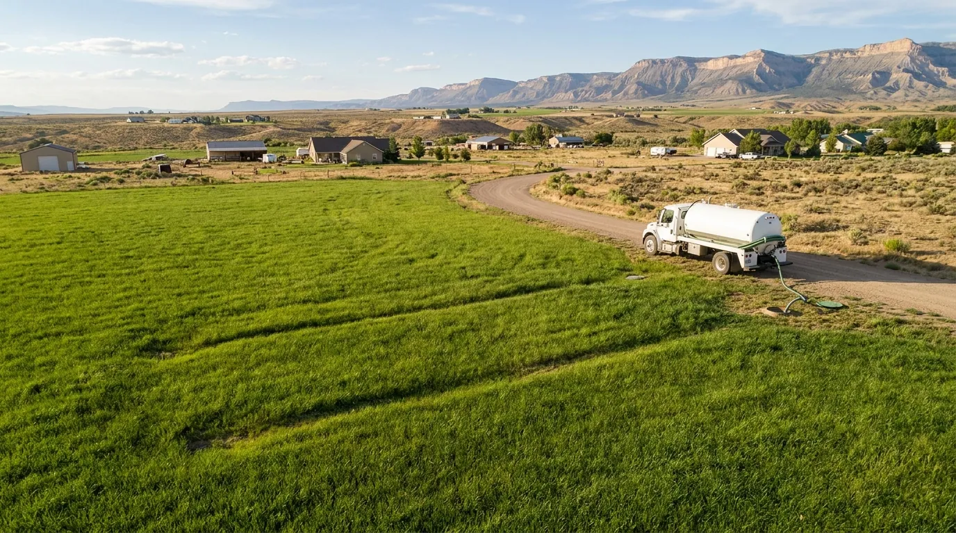 Drain field area over a septic leach field in the Grand Valley
