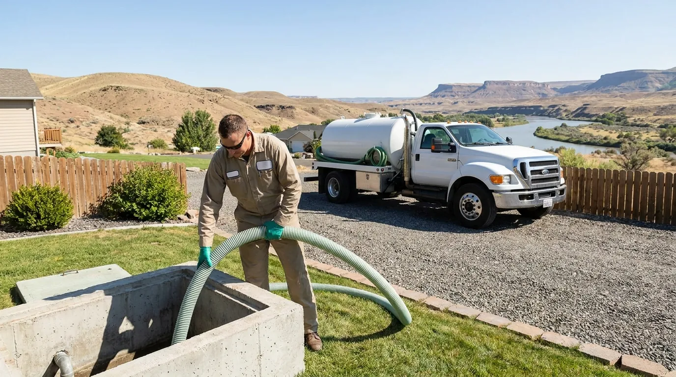 Cleaning a septic tank interior in the Grand Valley